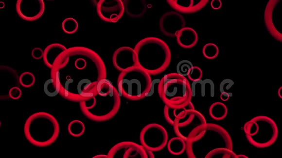 黑色上抽象的红色圆圈视频的预览图