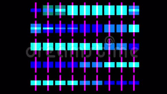4kvj方形霓虹灯阵列矩阵背景和立方体大数据数据库背景视频的预览图