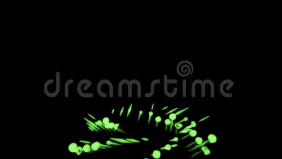 黑色背景上的绿色荧光墨水三维渲染与卢马哑光视频的预览图