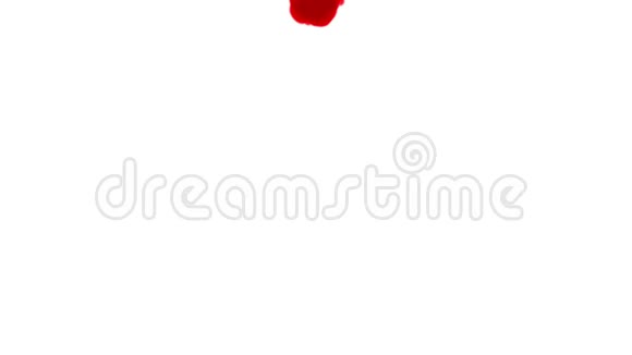 白色背景上的红色墨水3D渲染与卢马哑光视频的预览图
