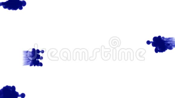 白色背景上的蓝色墨水3D渲染与卢马哑光视频的预览图
