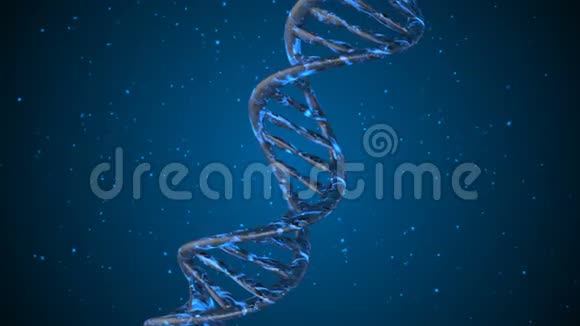 DNA密码飞了进来抽象3d多边形线架DNA代码摘要三维多角形线架DNA循环动画视频的预览图
