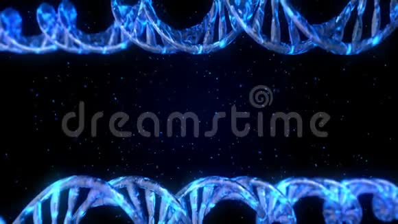 DNA密码飞了进来摘要三维多角形线架DNADNA代码摘要三维多角形线架DNA循环动画视频的预览图
