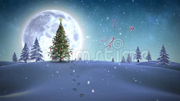 白雪皑皑的景色中圣诞快乐视频的预览图