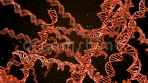 DNA密码摘要三维多角形线架DNA循环动画视频的预览图