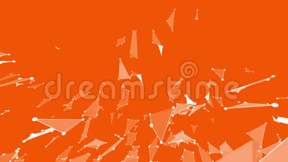 橙色低聚表面作为晶体网多边形数字镶嵌移动环境或改变闪亮视频的预览图