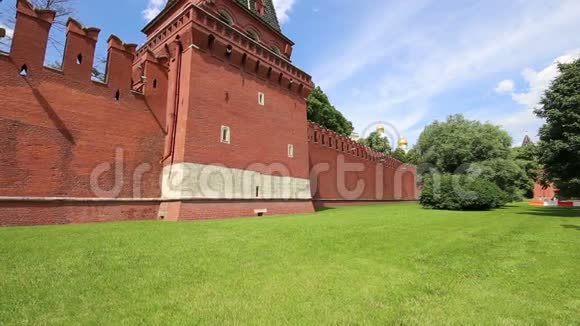 莫斯科克里姆林宫在阳光明媚的夏日俄罗斯视频的预览图