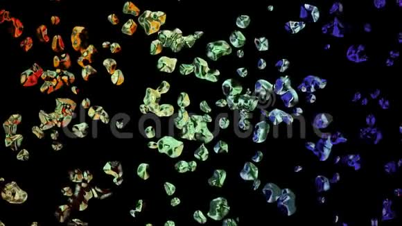 彩色金属水滴扩散空间数字动画背景新质量自然运动图形酷酷视频的预览图