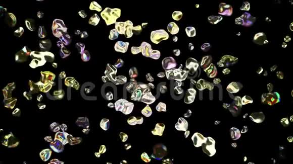 彩色金属水滴扩散空间数字动画背景新质量自然运动图形酷酷视频的预览图