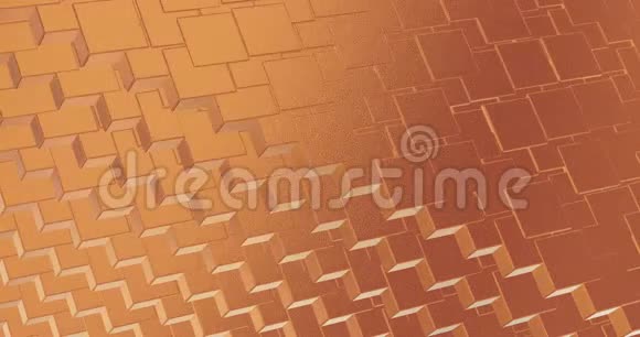 抽象几何玫瑰金色背景瓷砖纹理无缝环背景3D视频的预览图