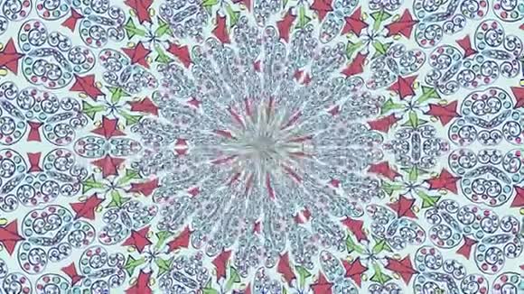 五颜六色的循环万花筒序列抽象运动图形背景视频的预览图