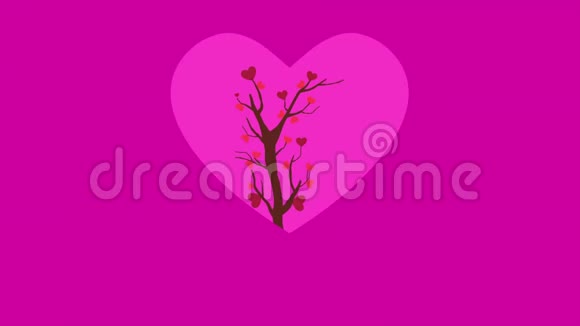 情人节快乐伴动画爱树视频的预览图