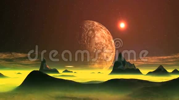 太阳落山在外星球上视频的预览图