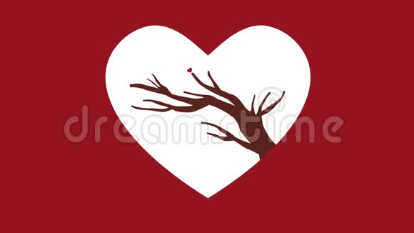 有爱的树的动画情人节视频的预览图