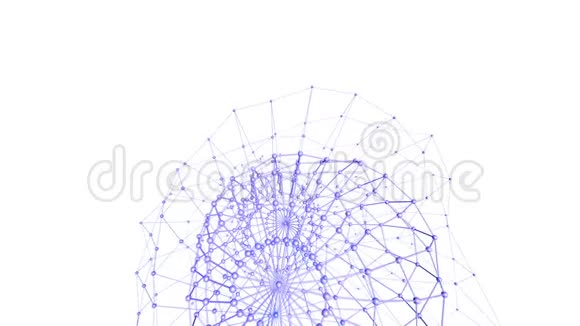 抽象紫罗兰挥舞三维网格或网格的脉动几何物体用作抽象背景紫罗兰几何视频的预览图