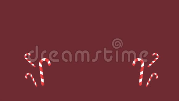 圣诞糖果蜡烛和彩带动画视频的预览图