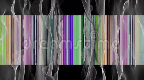 具有波浪物体运动和颜色变化条纹的奇妙动画循环高清1080p视频的预览图