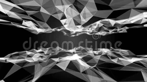 黑色白色丛带点线三角形背景视频的预览图