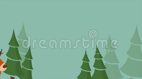 圣诞快乐鹿节动画视频的预览图