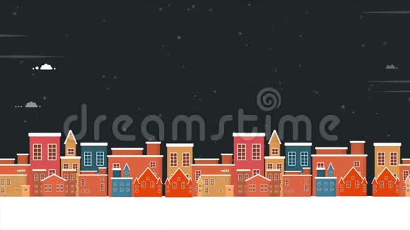 有冬季住宅和节日圣诞镜头的景观视频的预览图