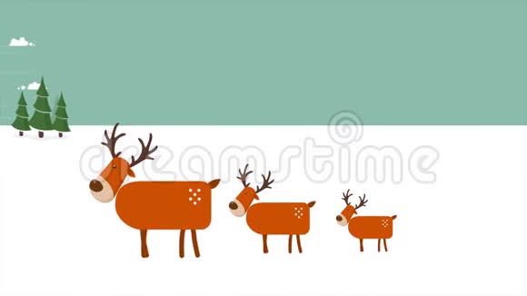 带鹿镜头的圣诞美景视频的预览图