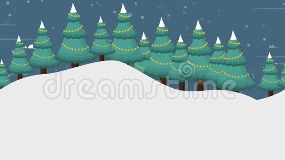 带雪镜头的美丽风景圣诞视频的预览图