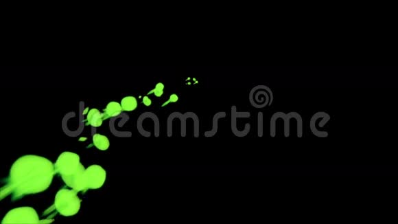 摘要背景黑色蜡染上的绿色或绿色三维渲染体素图形运动要素视频的预览图