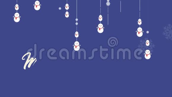 一部雪人动画圣诞快乐新年快乐视频的预览图