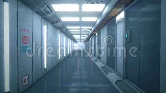 未来主义背景建筑走廊视频的预览图