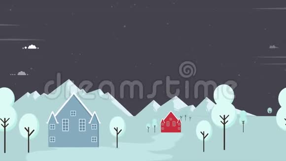 冬天的风景雪和美丽的镜头视频的预览图