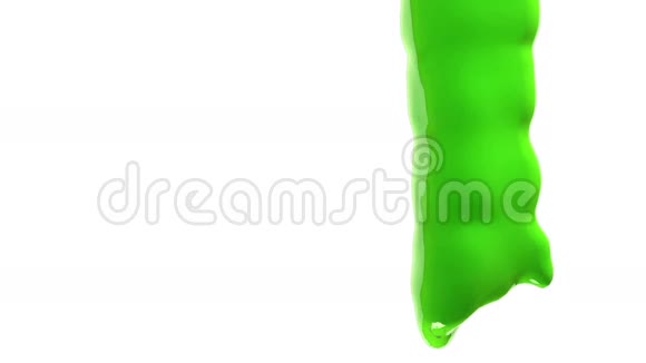 绿色油漆填充屏幕缓慢运动隔离在白色与阿尔法峡谷视频的预览图