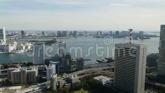 东京城市景观的空中时间视频的预览图