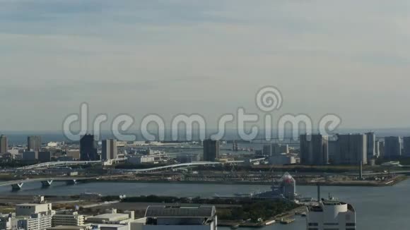 东京城市景观的空中时间视频的预览图