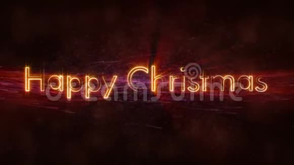 圣诞快乐文字循环动画黑暗动画背景视频的预览图