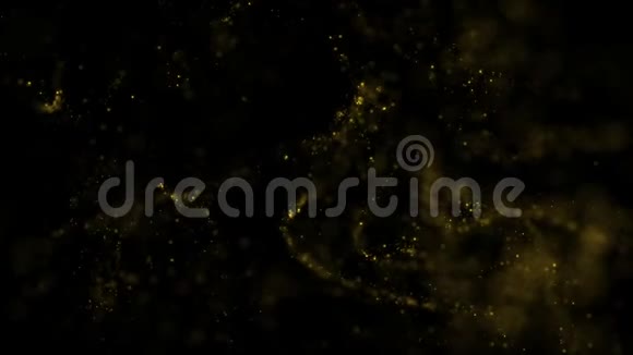 黄金粒子天然漂浮的有机颗粒在美丽的背景上闪烁粒子与波克慢动作视频的预览图