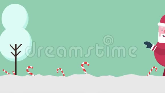 圣诞老人在山上的动画表演圣诞快乐视频的预览图