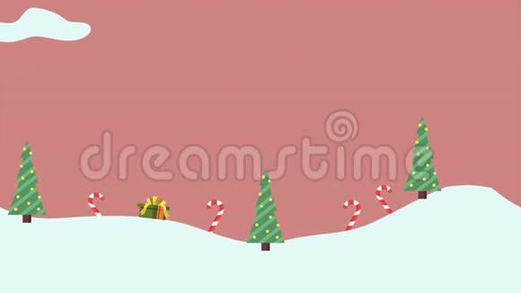 景观与树木圣诞节和节日圣诞镜头视频的预览图