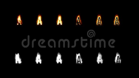 用alpha通道烧写字体四种不同类型的火灾字母和数字A类视频的预览图