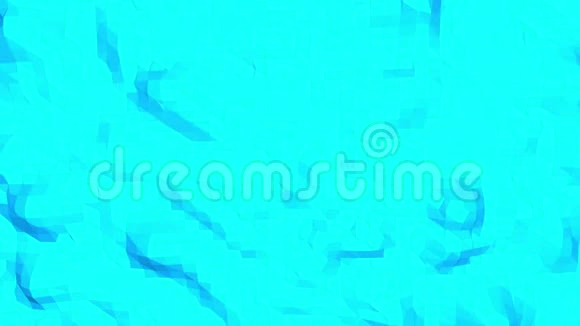 蓝色金属低聚波动表面作为背景蓝色多边形几何振动环境或脉动视频的预览图