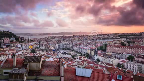 里斯本葡萄牙市中心城市景观视频的预览图