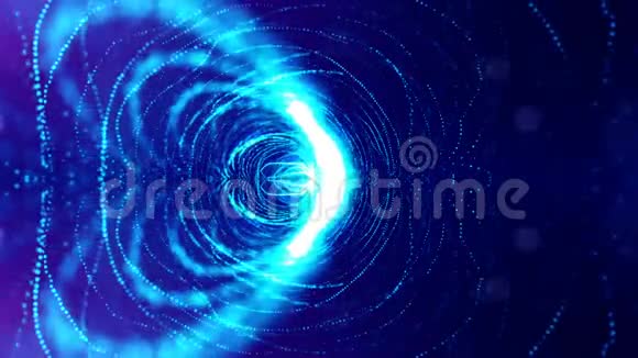带有振荡发光粒子的科幻组合物4k科幻背景流畅循环动画视频的预览图