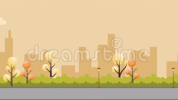 秋季景观落叶动画背景视频的预览图