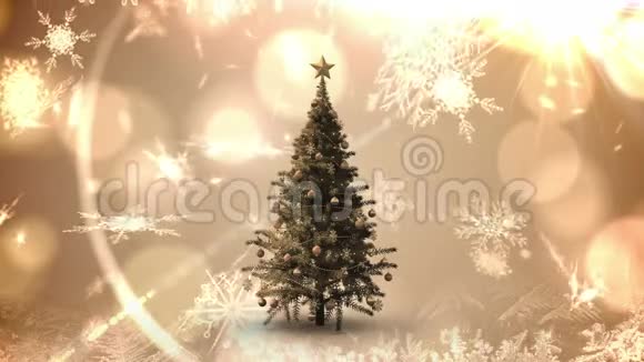 圣诞树和雪花飘落视频的预览图