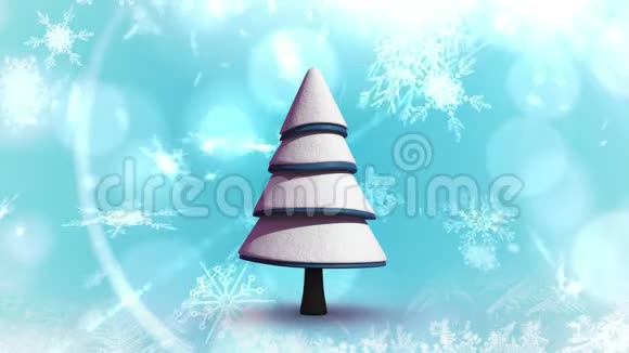 圣诞树和雪花飘落视频的预览图