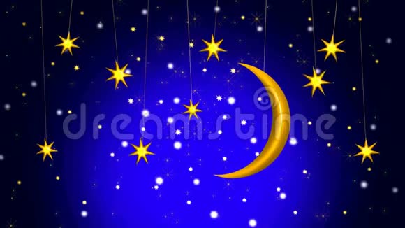 美丽的月亮星星最好的视频背景让宝宝睡觉平静放松视频的预览图