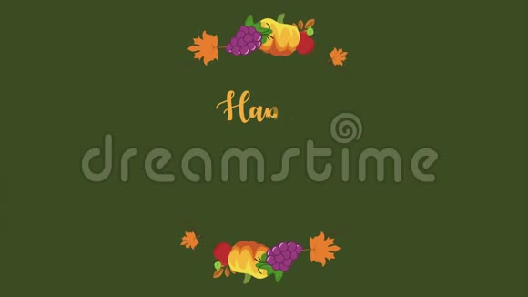 感恩节快乐与树叶风格的镜头视频的预览图