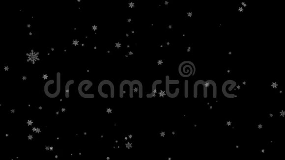 黑色背景阿尔法通道上的飞雪视频的预览图