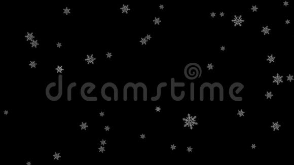 黑色背景阿尔法通道上的飞雪视频的预览图