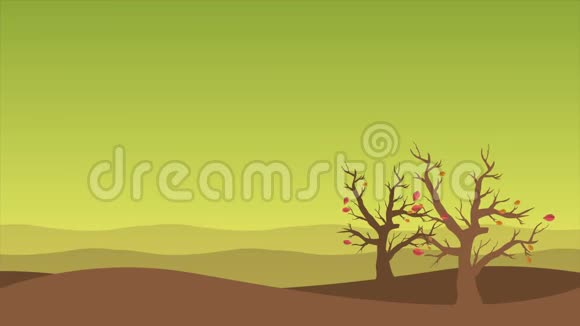 你好秋天风景秋天树叶动画视频的预览图