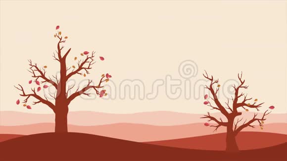 你好秋天风景秋天树叶动画视频的预览图
